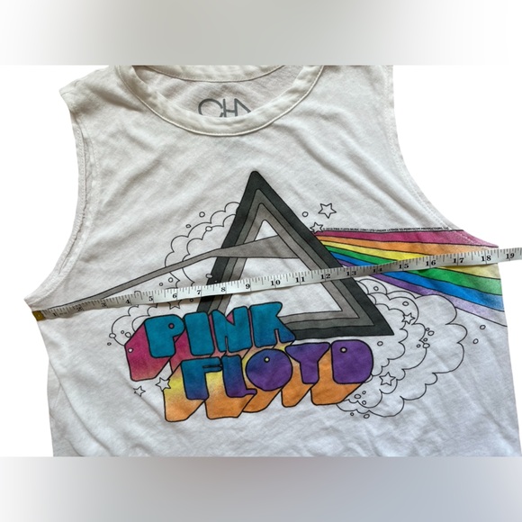 CHASER Pink Floyd graphic white sleeveless crew neck tank top 100% cotton size M - Picture 7 of 8